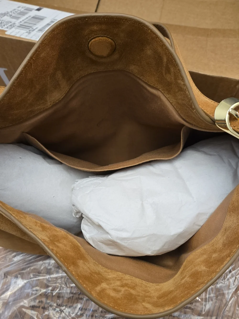 J. Crew Suede Shoulder Bag in Camel Brown